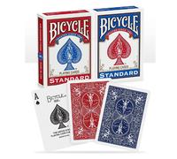 BICYCLE STANDARD RIDER BACK BLISTER PACK 2 DECKS PLAYING CARDS 1 RED 1 BLUE NEW