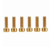 Bicycle Stem Bolts, 6PCS M5 0.63" Titanium Alloy Fixing Bolts Tapered Head Bolt Mountain Bikes Road Bikes Titanium Multi Color Gold Options (Gold)