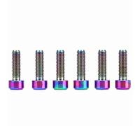 Bicycle Stem Bolts, 6PCS M5 0.63" Titanium Alloy Fixing Bolts Tapered Head Bolt Mountain Bikes Road Bikes Titanium Multi Color Gold Options (Shiny; 3x2.6mm)