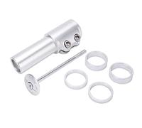 Bicycle Stem Riser Adapter, Aluminum Alloy Handlebar Extender, Anti Slip Clamp, Weatherproof Fork Head Elevator for Mountain Road Bicycles with Rubber Gaskets
