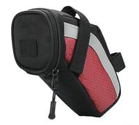 Bicycle Tail Bag, 14.5x13.5x9cm, Small Saddle Pouch, Splash-Proof Nylon Storage, Lightweight Design for Mountain Road Cycling(Red)