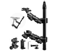 Bicycle Tail Camera Mount Compatible with Insta360 GoPro, Dual Fixed Mode Shooting Mount with 15-47 Inches Carbon Fiber Invisible Selfie Stick for Motorcycle Mountain Bike Road Bike