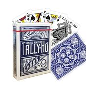 2 DECKS OF TALLY HO No 9 ORIGINAL FAN BACK PLAYING CARDS RED AND BLUE