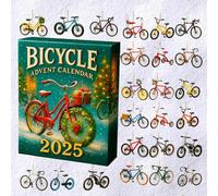 Bicycle Themed Advent Calendar 2025, 24 Days Christmas Countdown with 24 Different 2D Acrylic Bike Pendant, Vintage Modern Design Gift Box with Miniature Bikes, Festive Gifts for Bike Lovers