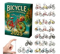 Bicycle Themed Advent Calendar 2025,24 Days Countdown with Mini Bicycle Acrylic Ornaments,Vintage Modern Design Gift Box with 2D Miniature Bike Collectibles,24 Bike Charms for Cycling Lovers