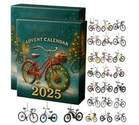 Bicycle Themed Advent Calendar 2025, Christmas Countdown Calendar with 24 Different Bike Pendant, 2D Acrylic Design, for Cyclists, Bike Enthusiasts, and Collectors (Green(2 pack))