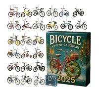 Bicycle Themed Advent Calendar 2025, Christmas Countdown Calendar with 24 Different Bike Pendant, 2D Acrylic Design, for Cyclists, Bike Enthusiasts, and Collectors (1Pcs)