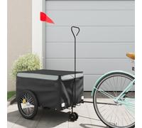 Bicycle Trailer Black and Orange Iron with Load Capacity, 120x54x, Safety Flag, Foldable for Transporting Luggage, Dog, Child and Outdoor Tours