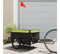 Bicycle Trailer Black and Orange Iron with Load Capacity, 120x54x, Safety Flag, Foldable for Transporting Luggage, Dog, Child and Outdoor Tours