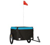 Bicycle Trailer Black and Orange Iron with Load Capacity, 120x54x, Safety Flag, Foldable for Transporting Luggage, Dog, Child and Outdoor Tours