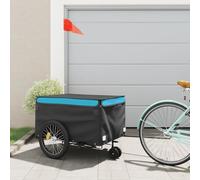 Bicycle Trailer Black and Orange Iron with Load Capacity, 120x54x, Safety Flag, Foldable for Transporting Luggage, Dog, Child and Outdoor Tours