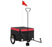 Bicycle Trailer Black and Orange Iron with Load Capacity, 120x54x, Safety Flag, Foldable for Transporting Luggage, Dog, Child and Outdoor Tours