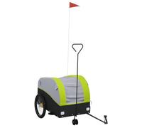 Bicycle Trailer Black Green Iron with 45 kg Load Capacity, 126 x 63 x 63 cm, Foldable for Transporting Luggage, Dog, Child, Shopping, Camping, Outdoor and Everyday Use