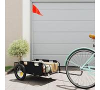 Bicycle Trailer Black Made of Oxford Fabric and Powder-Coated Iron, 122 x 53 x 33 cm, 30 kg Load Capacity, with Reflectors and Coupling for Transporting Luggage, Dog, Child, Outdoor and Everyday Use