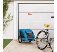 Bicycle Trailer Dog Blue Oxford Fabric and Iron, Foldable with Mesh Window, Reflectors and PVC Roof, 137 x 68 x 72 cm, Max. 45 kg Load Capacity, Ideal for Outings, Outdoors and Veterinarians