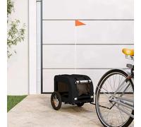 Bicycle Trailer Dog Red Grey Oxford Fabric and Iron, Foldable with Net and Rain Cover, 124 x 53 x Max, Ideal for Walking, Travel and Outdoor Transport