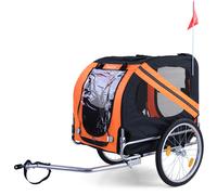 Bicycle Trailer Dog Trailer Foldable for Pets Up 40Kg Orange Black