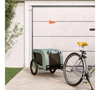 Bicycle Trailer Dogs Grey Black Oxford Fabric Iron Foldable with Net and Rain Cover, 133 x 69 x 73.5 cm, 45 kg Load Capacity, Ideal for Outdoor Walking, Travel and Veterinary Visits