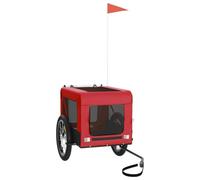 Bicycle Trailer Dogs Red Black with Oxford Fabric and Iron Frame, Foldable with Net and Rain Cover, 63 x 123 x 66 cm, 45 kg Load Capacity, Ideal for Walking
