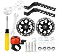 Bicycle Training Flash Wheels, Children's Bike Stabilizers Support Wheels Bike Steel Frame for 12 14 16 18 20 Inch Kids Riding Safety Equipment (1 Pair, Black)