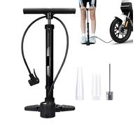 Bicycle Tyre Pump with Pressure Gauge, 230PSI Floor Pump, Hand Air Pump Accessories with 2 Valves, Portable Bicycle Tyre Filling Tools for Mountain Bikes, Pram Balls