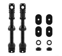 Bicycle Valve Extender 45-100mm Aluminum Alloy For Presta Extension For Road Mountain Deep Rim Wheels Leak Proof With O-ring And Tools 2 Pack Black(55mm)