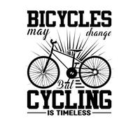 Bicycle Vintage Typography Lettering Stickers 41x48cm Window Decals Black