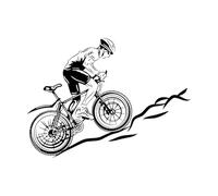 Bicycle Vinyl Wall Decal Living Room Bike Race Cycling Teen Room Wall Stickers Vinyl Sport Cyclist Wall Mural for nasium Small - 30x42cm