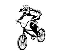Bicycle Wall Decal Living Room Bike Race Cycling Teen Room BMX Freestyle Hobby Vinyl Wall Sticker Home Decor for Boys Room Small - 27x42cm