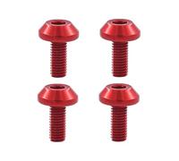 Bicycle Water Bottle Cage Bolt Aluminum M5 Screw for Kettle Holder Mounting on MTB and Road Bike Handlebars,Red-4Pcs,M5x12mm