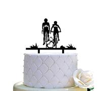 Bicycle Wedding Cake Topper Biker Couple Cake Topper Bicycle Theme Cake Decor for Wedding Bridal Shower Party Supplies
