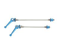 Bicycle Wheel Hub Quick Release Skewers Set High Performance Lightweight Anodized Aluminum Alloy Titanium Alloy Front Rear Bike Skewers for Mountain Bikes Disc Brake Wheels 100mm (Blue)