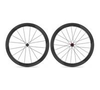Bicycle Wheels 700C Carbon Fiber Road Bike Wheelset Disc Brake Carbon Spokes Bicycle 49mm Wheelset Vacuum Tires Open Rims Support 10-12 Speed