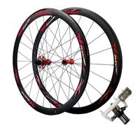 Bicycle Wheelset 700C, V Brake Aluminum Alloy 40MM Bike Road Rim Sealed Bearing 24H Round Spokes Front & Rear Wheels Compatible 8-12 Speed