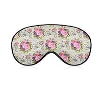 Bicycle with Floral Sleep Mask Soft Eye Mask Eye Cover Eyeshade Blindfold with Adjustable Strap