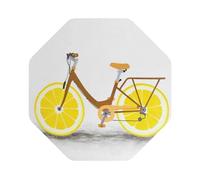 Bicycle With Lemon Wheel Leather Coasters Set - High-End, Durable, And Easy To Clean - Pack Of 6 Suitable For Various Settings, Including Dining Rooms, Kitchens, Offices
