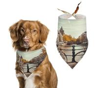 Bicycles in Amsterdam Dog Bandana Cozy Soft Triangle Dog Scarf Washable Adjustable Pet Bib Cute Lightweight Breathable Pet Scarf for Small Medium Large Cat Dog Scarves