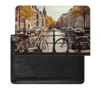Bicycles in Amsterdam Passport Holder Cover Passport Cover Protector Essentials with Credit Card Slots Slim Travel Wallet Covers Documents Organizer Protector for Man&Women