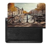 Bicycles in Amsterdam Passport Holder Vaccine Card Holder Travel Document Organizer Credit Card Organizer for Women/Men