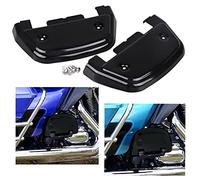 BID4ZE Black D-shaped Passenger Footboard Floorboard Covers for Harley Touring Street Road Glide Ultra Limited Softail Dyna
