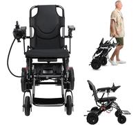 Bidbory Electric Wheelchair, Powered Lightweight Folding Electric Wheelchairs, 500W, 22kg,with Hand Brake and Anti-Tilt Rear Design, Scooter for Seniors