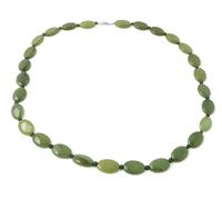 Biddy Murphy Connemara Marble Oval Beaded Necklace Handmade in Ireland 25"