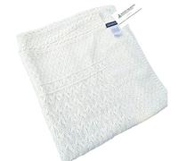 Biddy Murphy Merino Wool Baby Blanket, Aran Knit Pattern, 32" x 32", Single Layered, Warm, Modern, Baby Care, Nursery Decoration