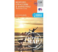 Bideford, Ilfracombe & Barnstaple Map | Weatherproof | Woolacombe & Lundy | Ordnance Survey | OS Explorer Active Map 139 | England | Walks | Hiking | Maps | Adventure