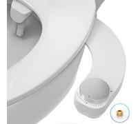 Bidet Attachment for Toilet UK- WITHLENT Left Hand Bidet Ultra-Slim Non-Electric Dual Nozzle (Frontal & Rear Wash) Adjustable Water Pressure, Bidet Toilet Seat Attachment,Easy to Install (Silver)