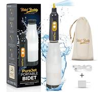 BIDET BUDDY® PureJet Portable Bidet for Travel | 400ml/min Flow | 500mAh Battery | 550ML Bottle | IPX7 Waterproof | USB-C Charging | Compact & High-Powered with Strong Pressure (Grey)