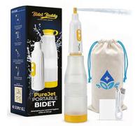 BIDET BUDDY® PureJet Portable Bidet for Travel- Self-Cleaning Retractable Nozzle, 550mL Bottle, IPX7 Waterproof, USB-C Rechargeable, High-Pressure Hygiene Device, Versatile Power Modes - Arctic White
