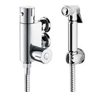 Bidet Douche Spray Toilet, Spray Brass Bathroom Thermostatic Round Bidet Douche Kit Muslim Spray, Chrome Plated
