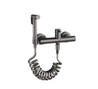 Bidet Faucet Brass Shower Tap Wall Mount Cold Hot Water Mixer Crane Rose Gold Sprayer Head Toilet for Personal and Bathroom Cleaning