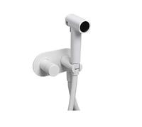 Bidet Faucet Hand Protable Toilet Stainless Steel Faucet Bathroom Shower Head with Cover Paper Holder(Round Handle B)